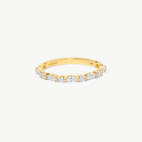 14K Solid Gold Lab Diamond Eternity Band • Dainty Stacking Round & Marquise Ring