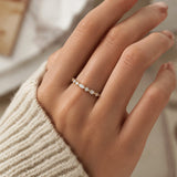 14K Solid Gold Marquise & Round Eternity Band