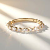 14K Solid Gold Marquise & Round Eternity Band