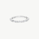 14K Solid Gold Lab Diamond Eternity Band • Dainty Stacking Round & Marquise Ring