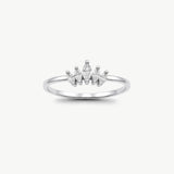 14K Solid Gold Crown Lotus Ring • Marquise Wedding Band
