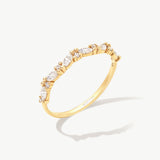 14k Solid Gold Marquise & Round Eternity Ring