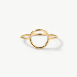 14K Solid Gold Karma Circle Ring, Circle of Life Ring