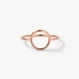 14K Solid Gold Karma Circle Ring, Circle of Life Ring