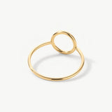 14K Solid Gold Karma Circle Ring, Circle of Life Ring