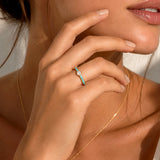 14K Solid Gold Personalized Diamond Enamel Ring | Madano Jewels