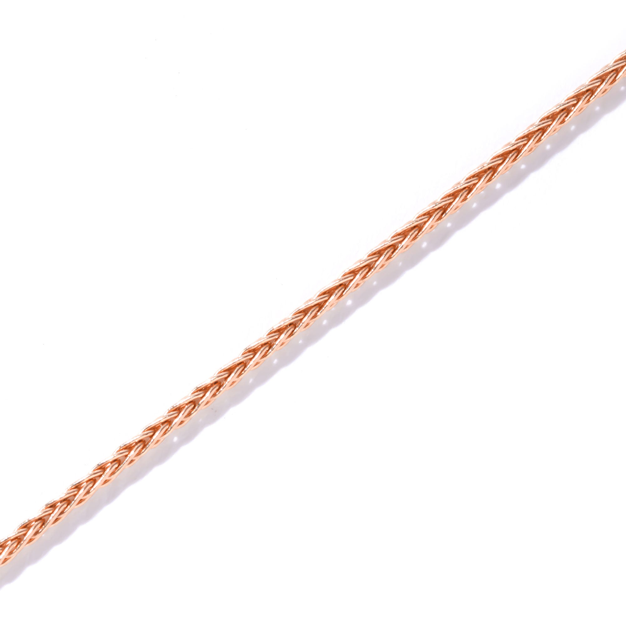14K Solid Gold Wheat Chain Necklace
