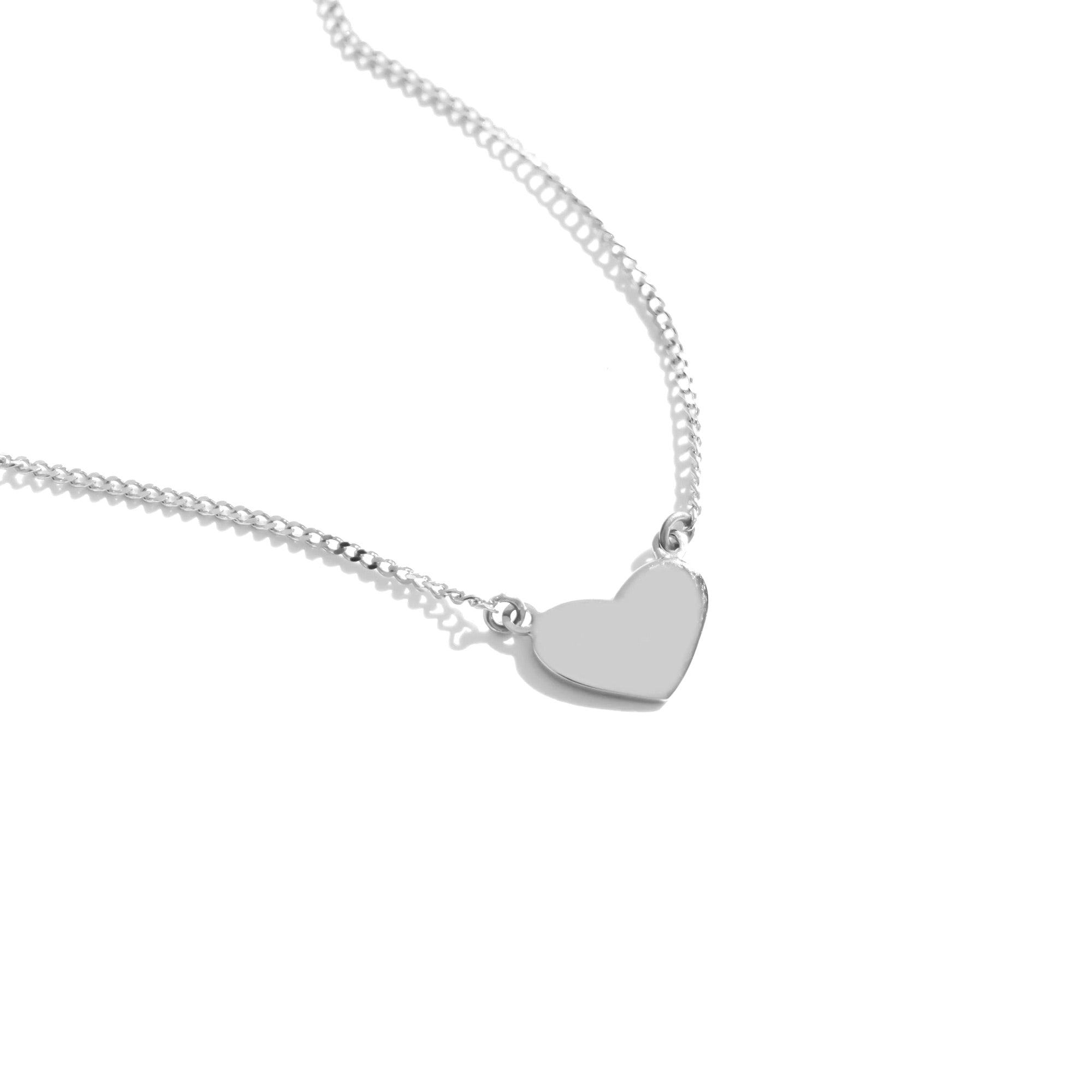14K Solid Gold Engraved Heart Necklace
