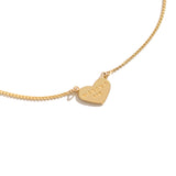 14K Solid Gold Engraved Heart Necklace