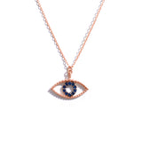 14K Solid Gold Evil Eye Necklace