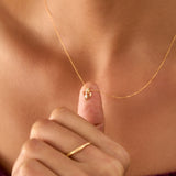 14K Solid Gold Diamond Heart Necklace