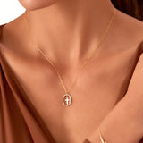 14K Solid Gold Custom Cross Necklace