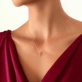 14K Solid Gold Diamond Heart Necklace