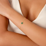 14K Solid Gold Four Leaf Clover Bracelet