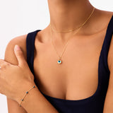 14K Solid Gold Evil Eye Necklace