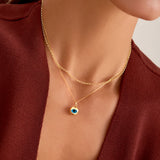 14K Solid Gold Evil Eye Necklace