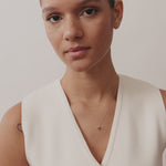 14K Real Solid Gold Evil Eye Necklace featuring a blue sapphire gemstone, a protective charm pendant for women offering elegance and spiritual significance.