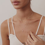 14K Real Solid Gold necklace with an F color solitaire diamond in a bezel setting, showcasing minimalist elegance and perfect for gifting or daily wear. Ideal for those who value understated luxury.