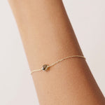 14K Real Solid Gold Peridot Birthstone Bead Bracelet with an adjustable chain and vibrant green peridot gemstone, perfect for August birthdays and everyday elegance.